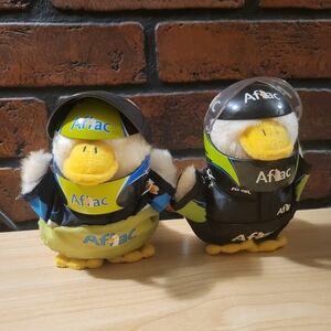 Pair of Aflac Racing Themed Duck Plush Toys